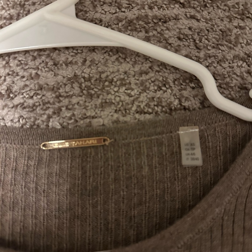 Tahari Taupe Long Sleeve Dress - Picture 2 of 2
